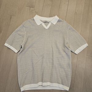 ONLY & SONS Oversized Striped Knit Polo Shirt